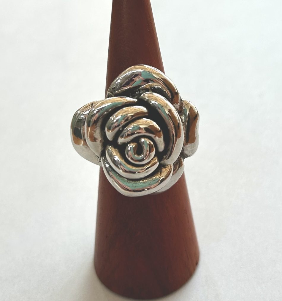 sterling silver electroformed flower ring