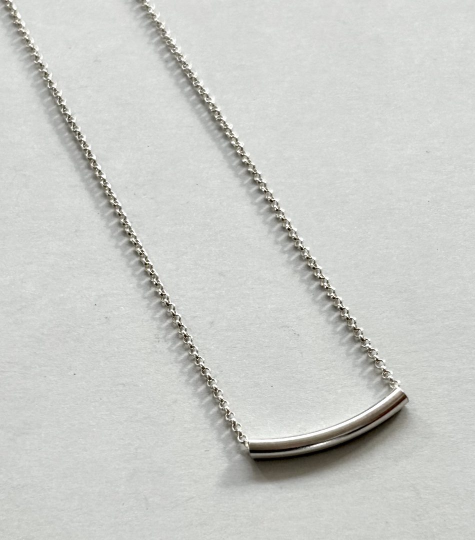 sterling silver bar and chain necklace