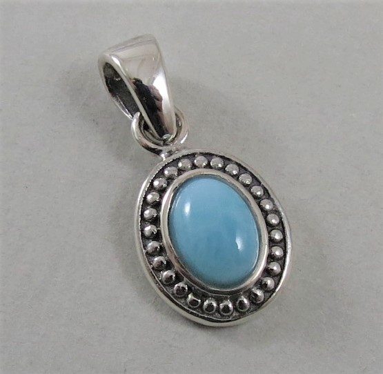 Small sterling silver and larimar pendant