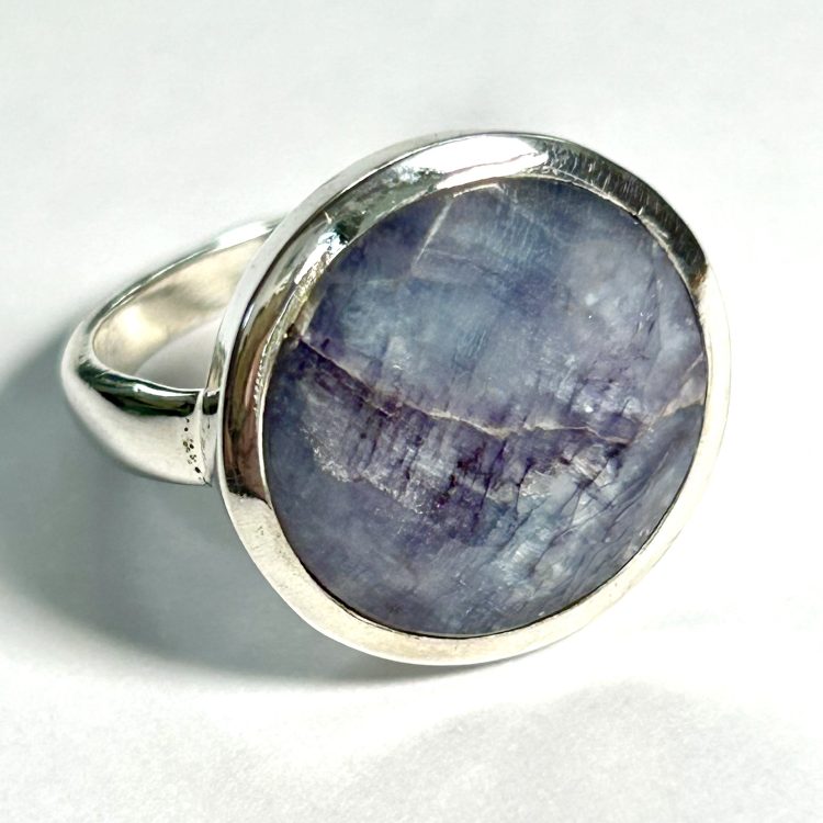 sterling silver and faceted sodalite ring