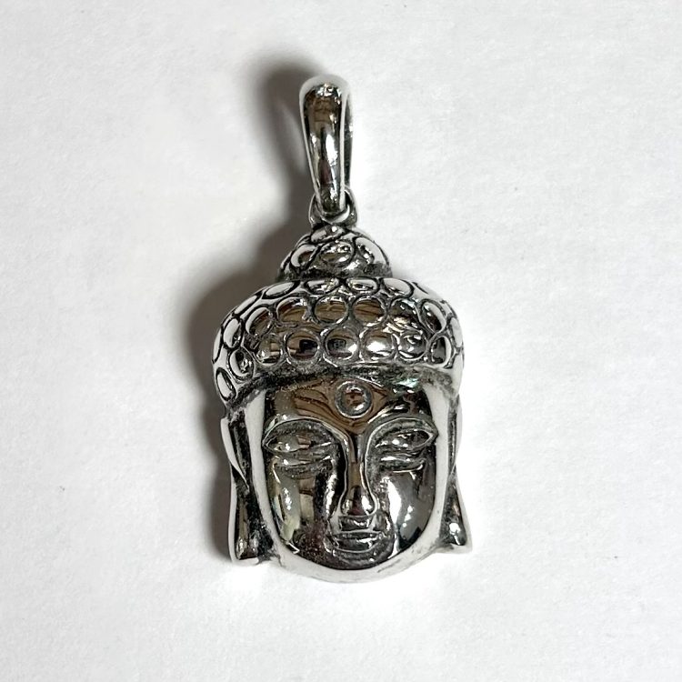 sterling silver electroformed buddha pendant