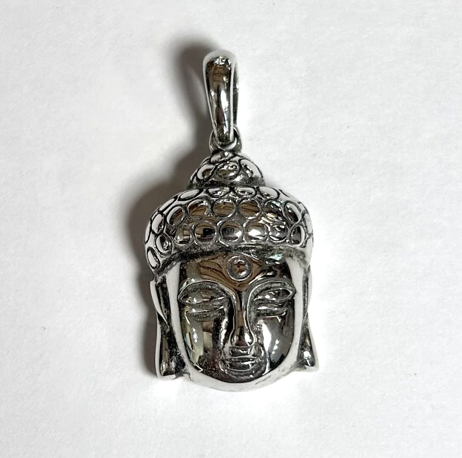 sterling silver electroformed buddha pendant