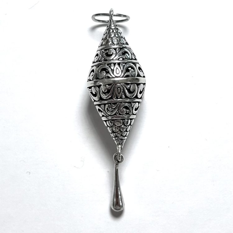 sterling silver Balinese drop pendant