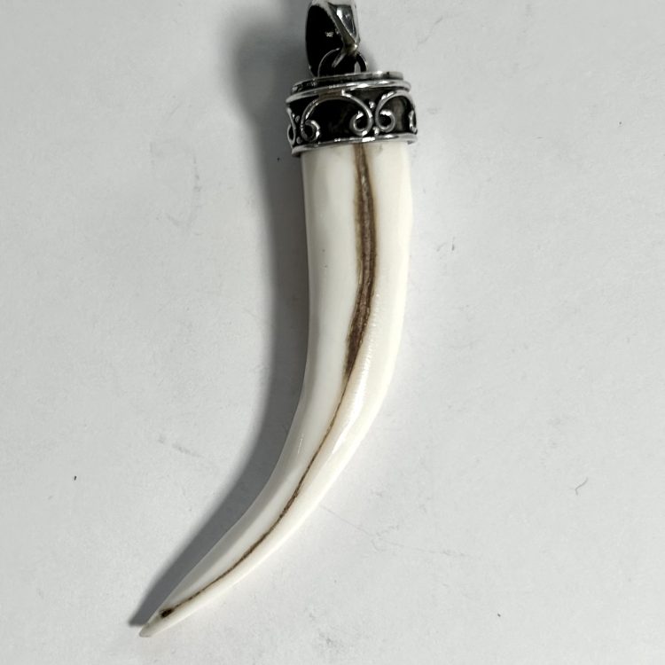sterling silver and bone tusk pendant