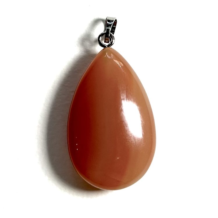 large sterling silver and cabochon carnelian pendant