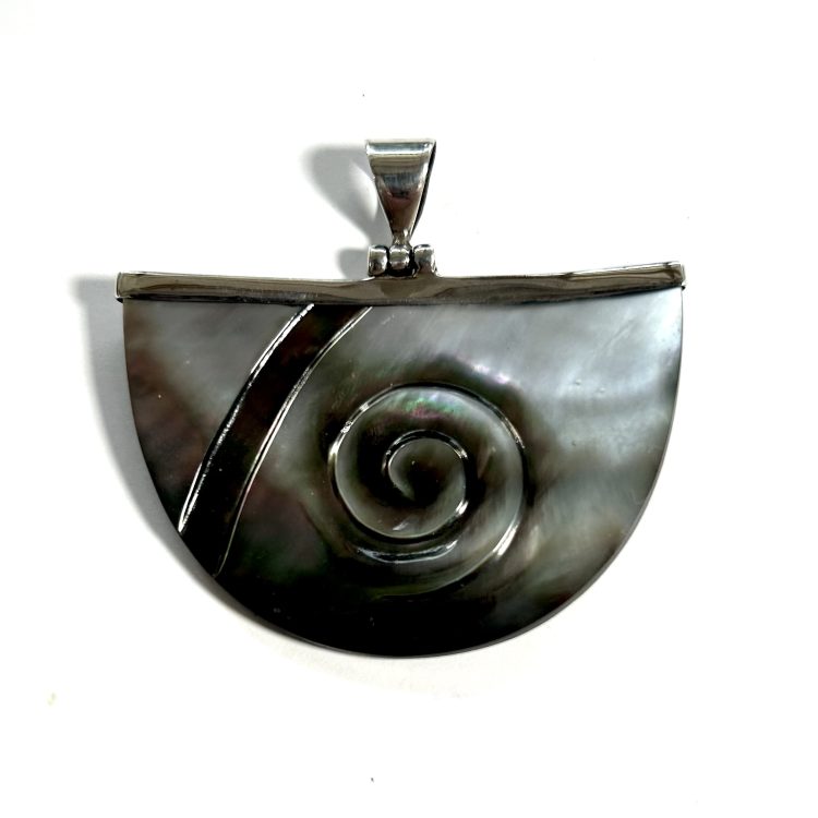 sterling silver and abalone shell pendant