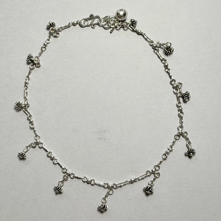 sterling silver with tiny drops anklet