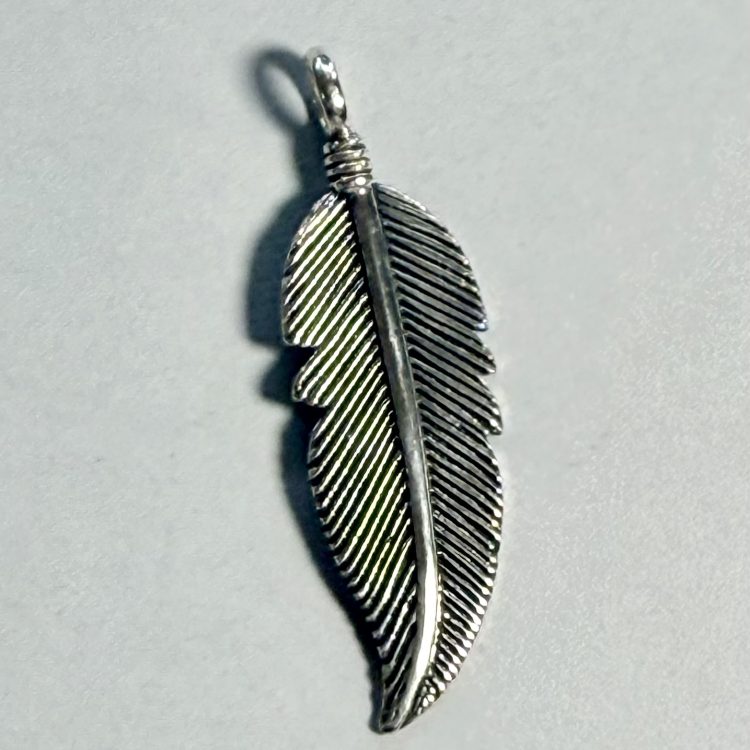 sterling silver feather pendant