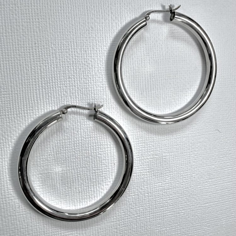 large sterling silver hoop earrings