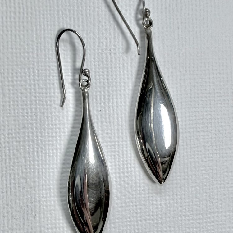 sterling silver oblong drop earrings