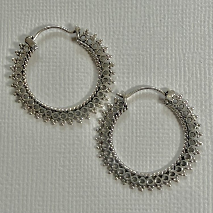 dainty sterling silver boho hoop earrings