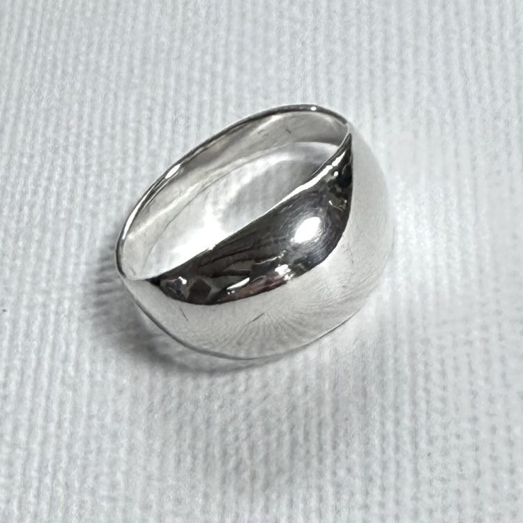 sterling silver ring with small dome design