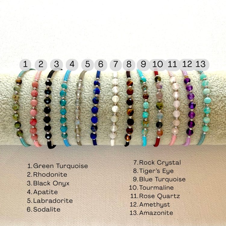 various gemstone and sterling silver fashion bracelet
