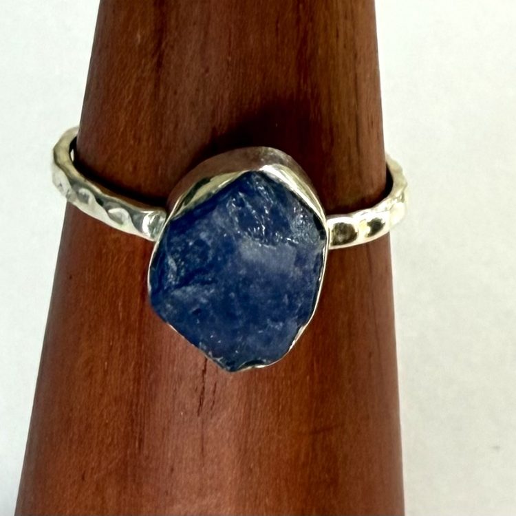sterling silver raw tanzanite ring