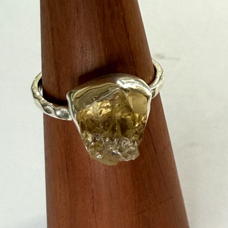 sterling silver raw citrine ring