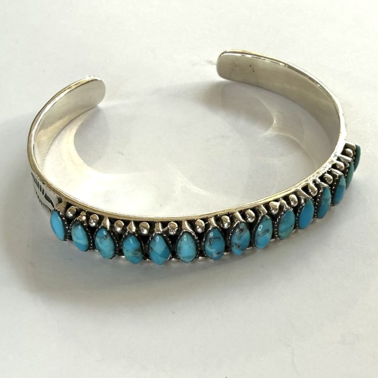 sterling silver and turquoise cuff bangle