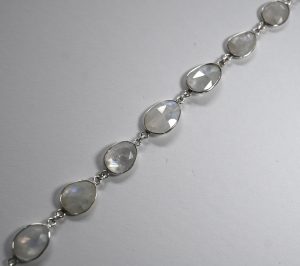 sterling silver faceted moonstone bracelet