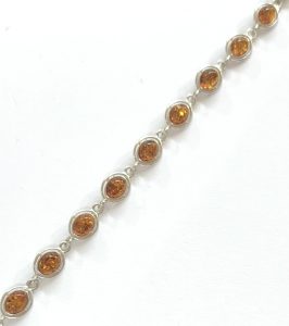 sterling silver and oval amber bracelet