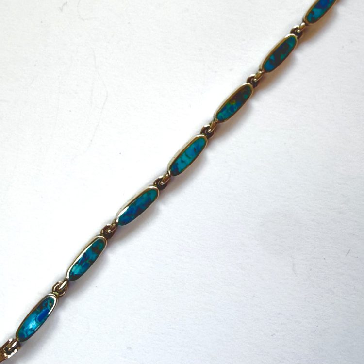 sterling silver and oblong turquoise bracelet