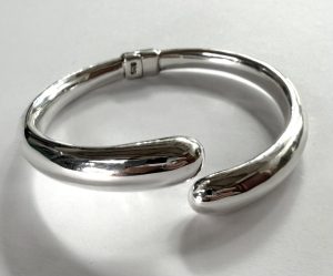 modern sterling silver electroformed magnetic bangle