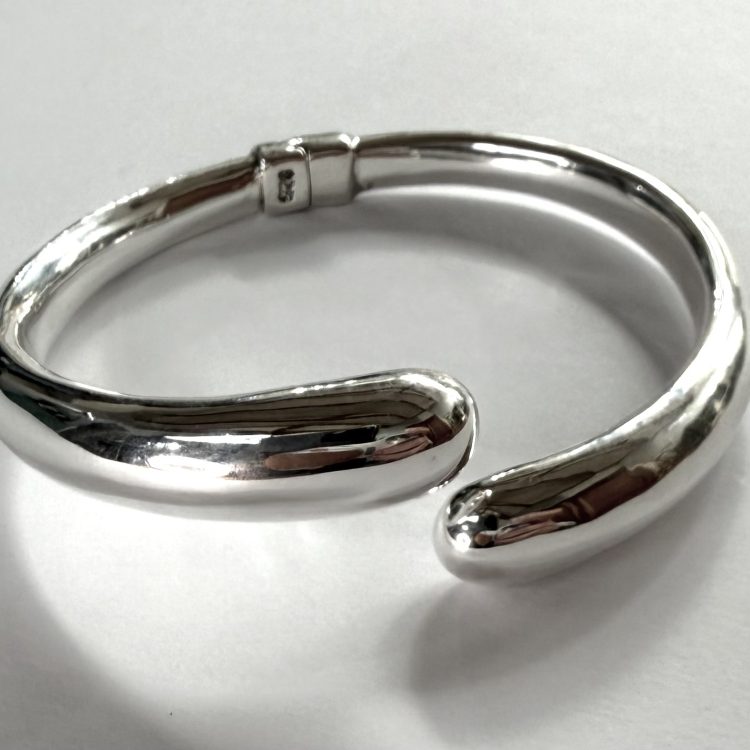 modern sterling silver electroformed magnetic bangle