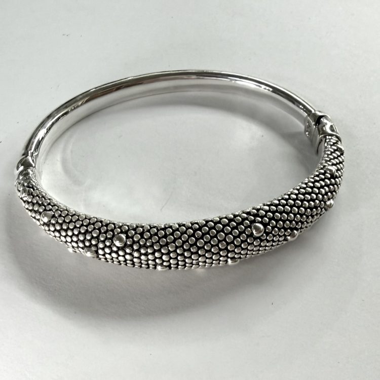 sterling silver dotted magnetic bangle