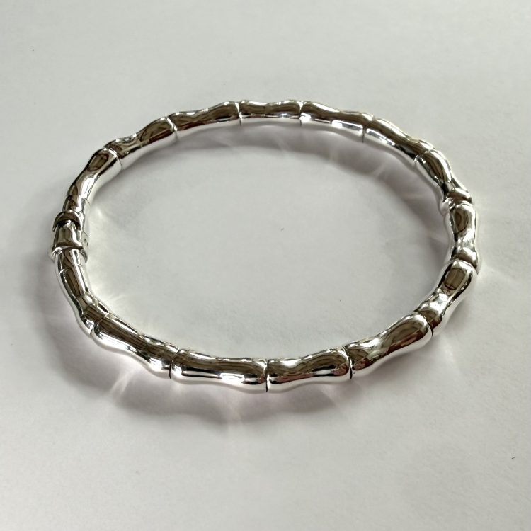 sterling silver bamboo designed magnetic bangle