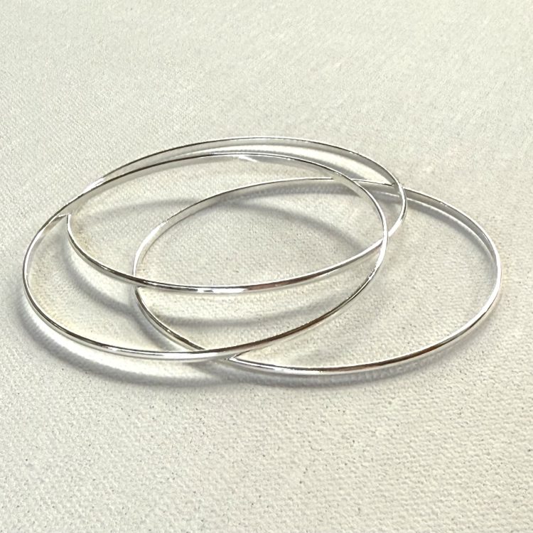 sterling silver solid bangle *each sold separately - 65mm x 2mm
