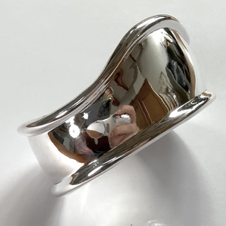 sterling silver abstract electroformed cuff bangle