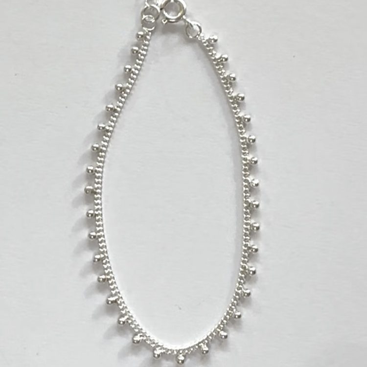 dainty sterling silver ball bracelet