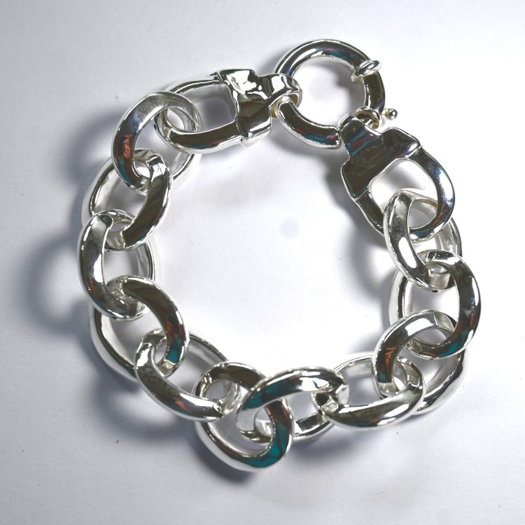 sterling silver chunky electroformed bracelet