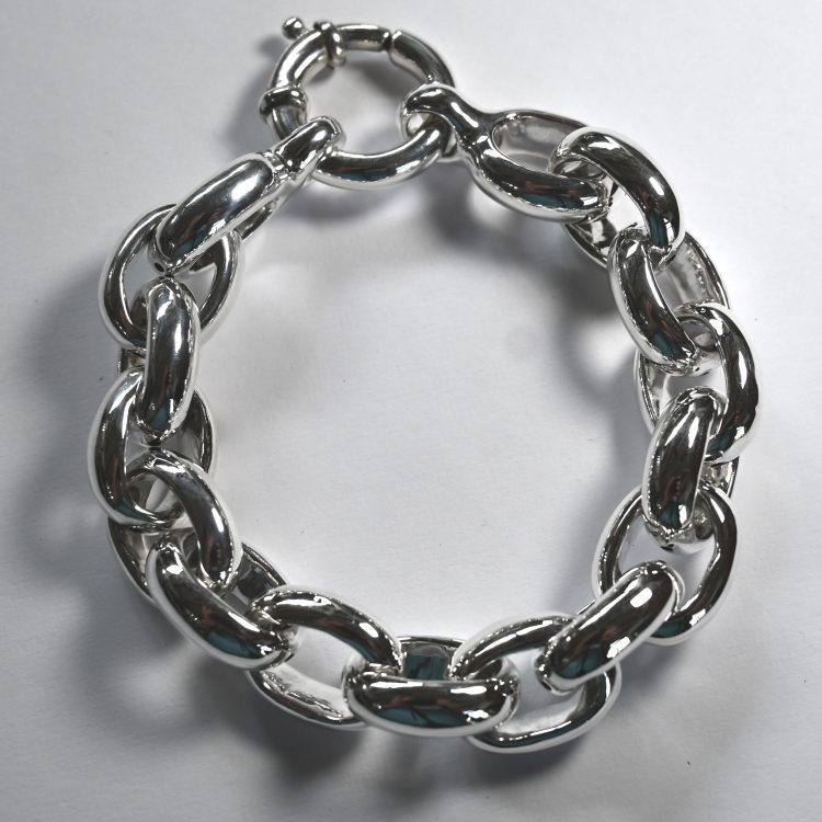sterling silver chunky electroformed bracelet