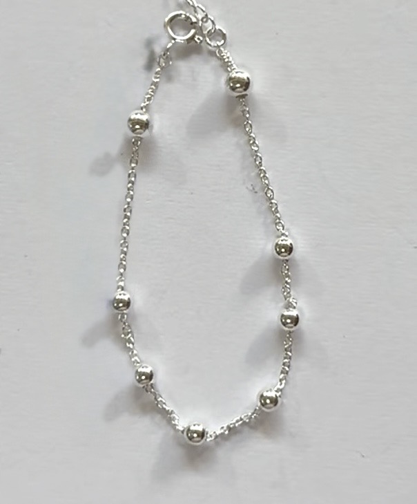 sterling silver ball and chain bracelet