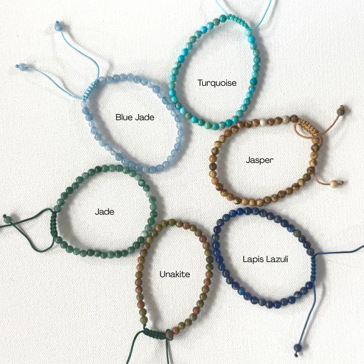 various gemstone beaded fashion bracelet - adjustable