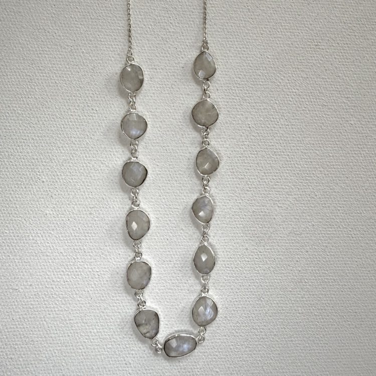 sterling silver chain and moonstone necklace