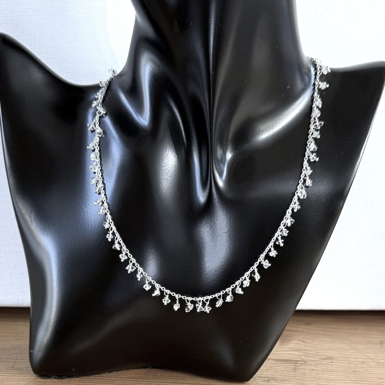 sterling silver and clear quartz necklace