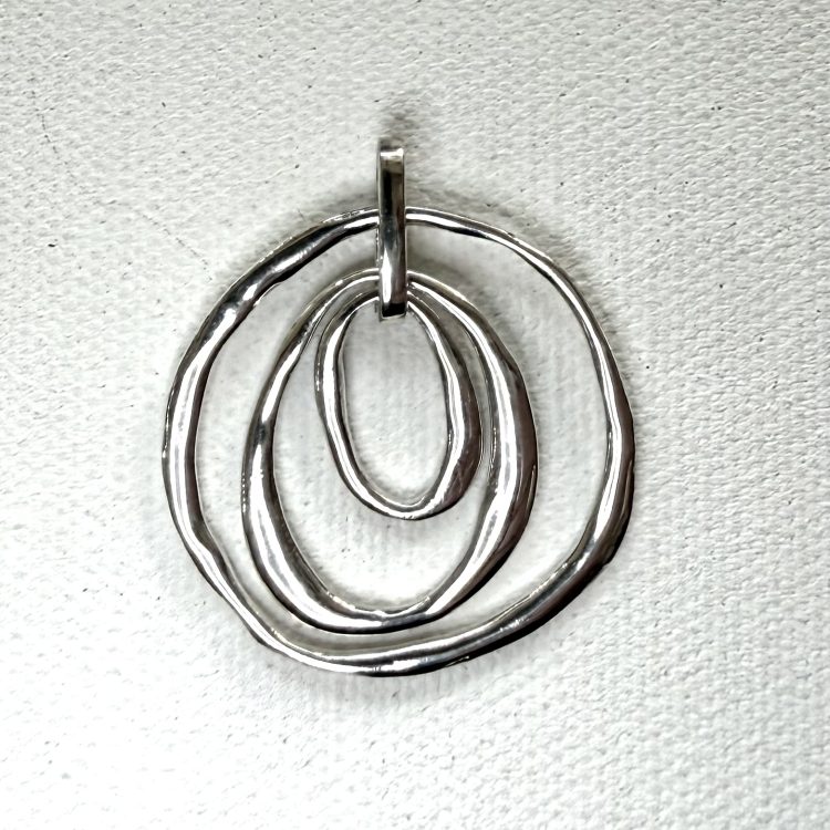 sterling silver triple abstract rings pendant