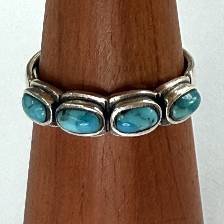 sterling silver 4 stone turquoise ring