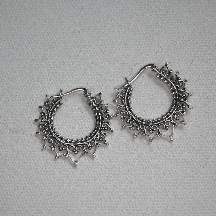 sterling silver bohemian hoop earrings