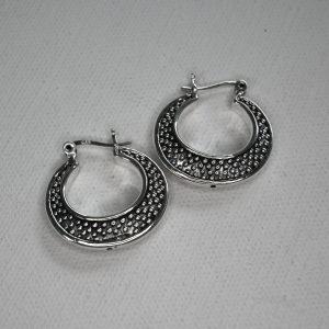 sterling silver dotted detail hoop earrings