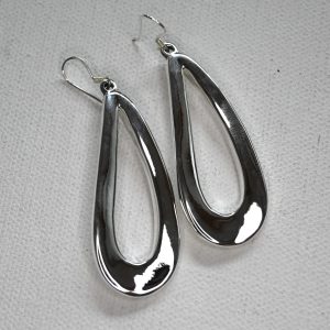 sterling silver oblong drop earrings