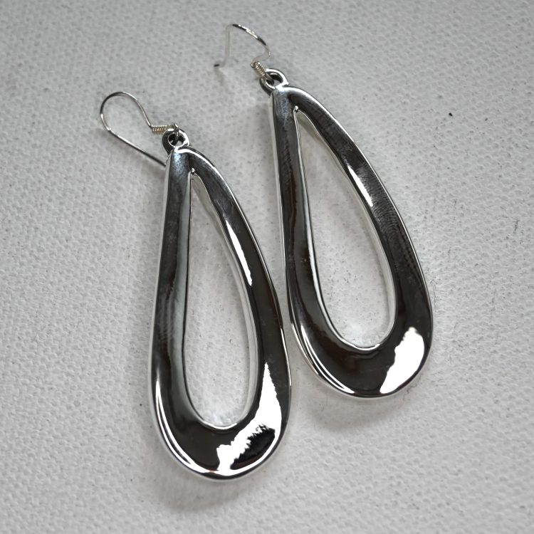 sterling silver oblong drop earrings