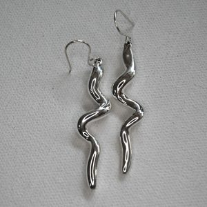 sterling silver corkscrew drop earrings