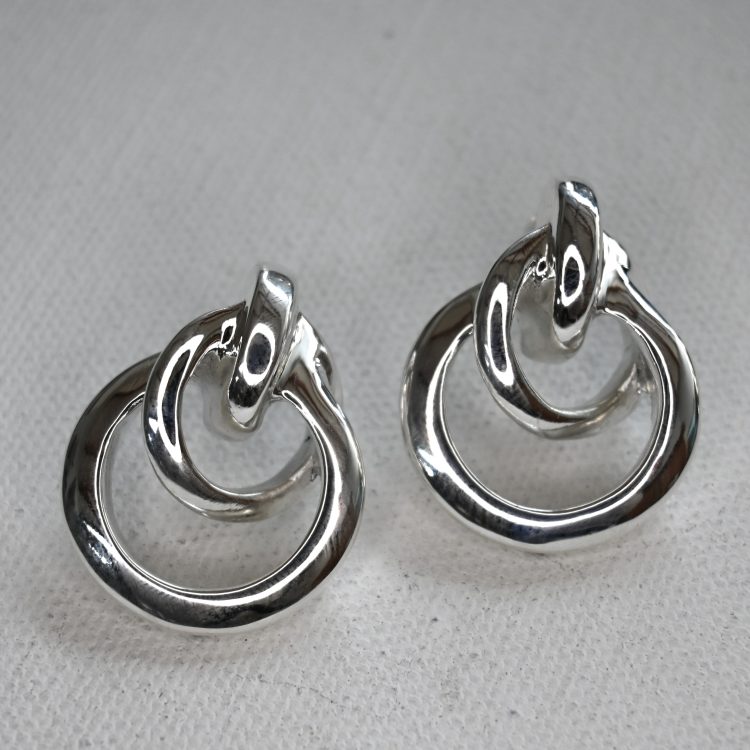 sterling silver medium electroformed rings stud earrings