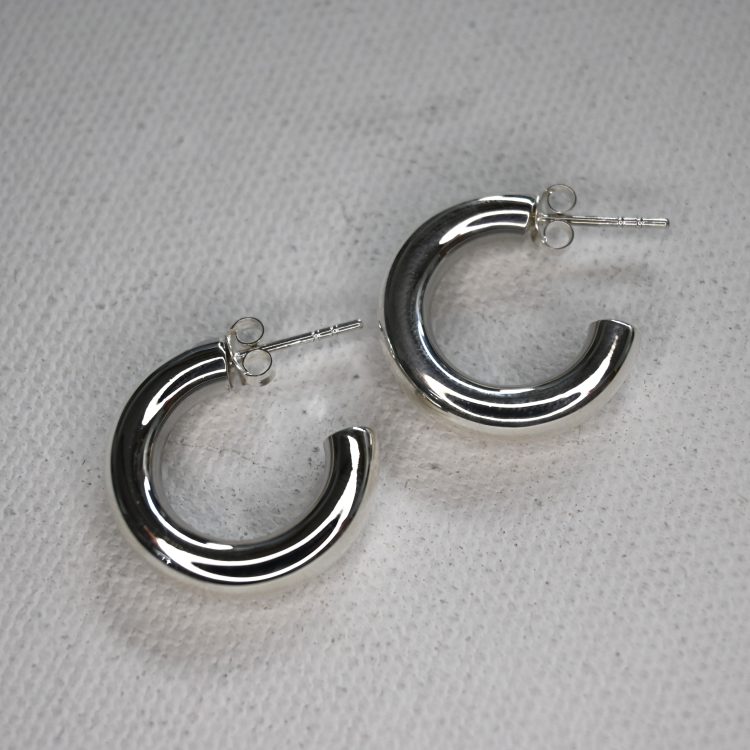 sterling silver small round hoop stud earrings