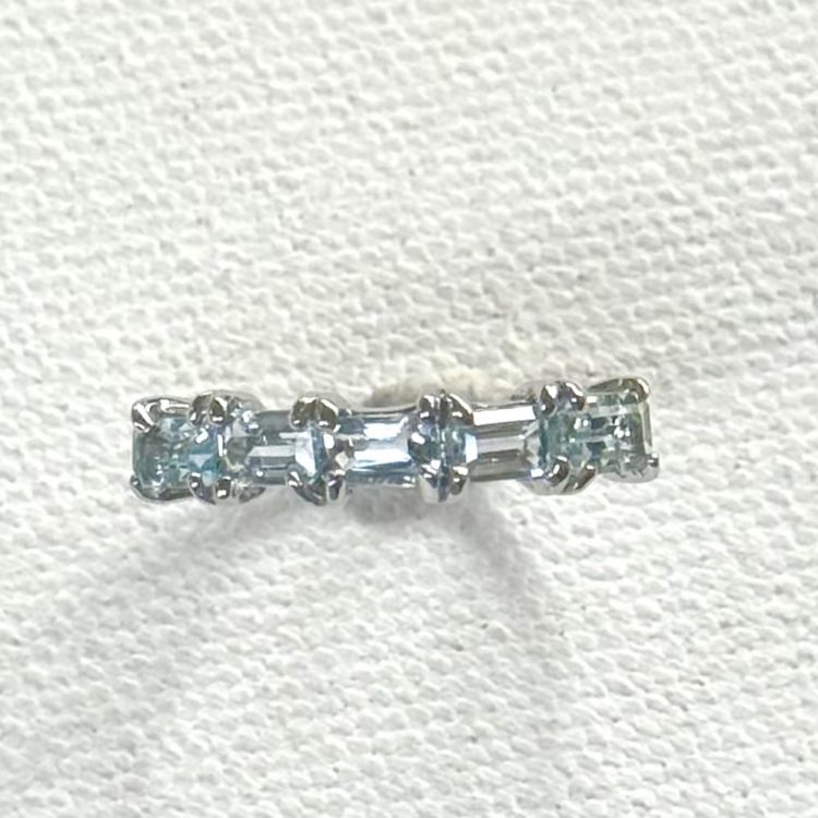 sterling silver 5 blue topaz stone ring