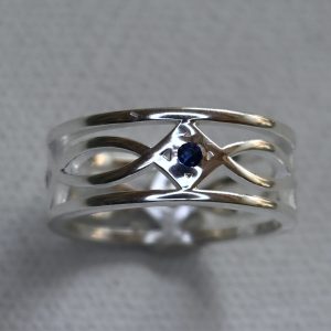 sterling silver band ring with indian sapphire