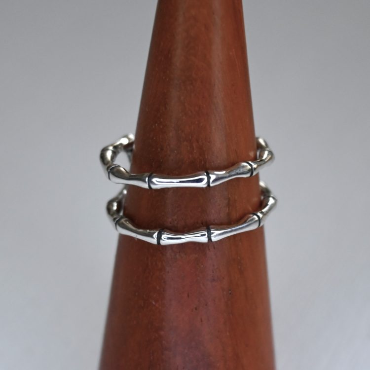 sterling silver bamboo design ring - adjustable