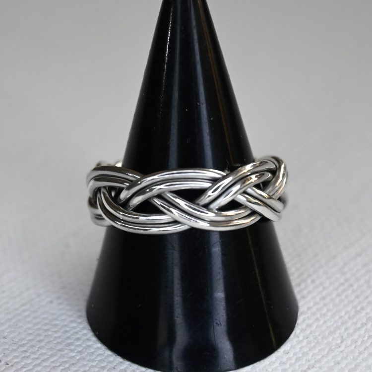 sterling silver braided band ring